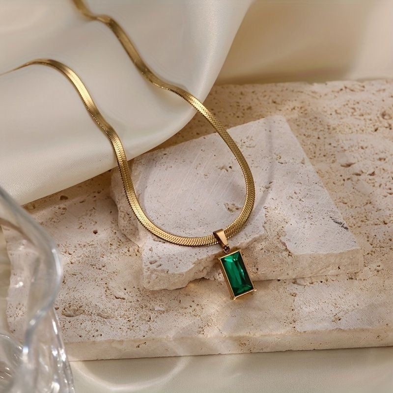 Collar De Lujo Piedra Jade Con Baño En Oro + Envío Gratis