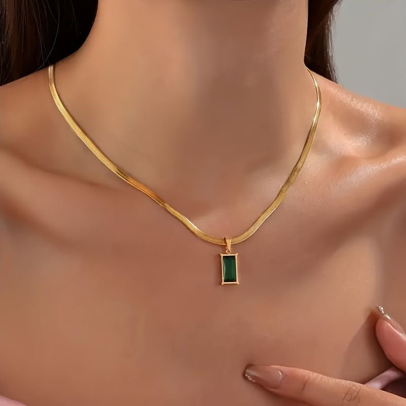 Collar De Lujo Piedra Jade Con Baño En Oro + Envío Gratis