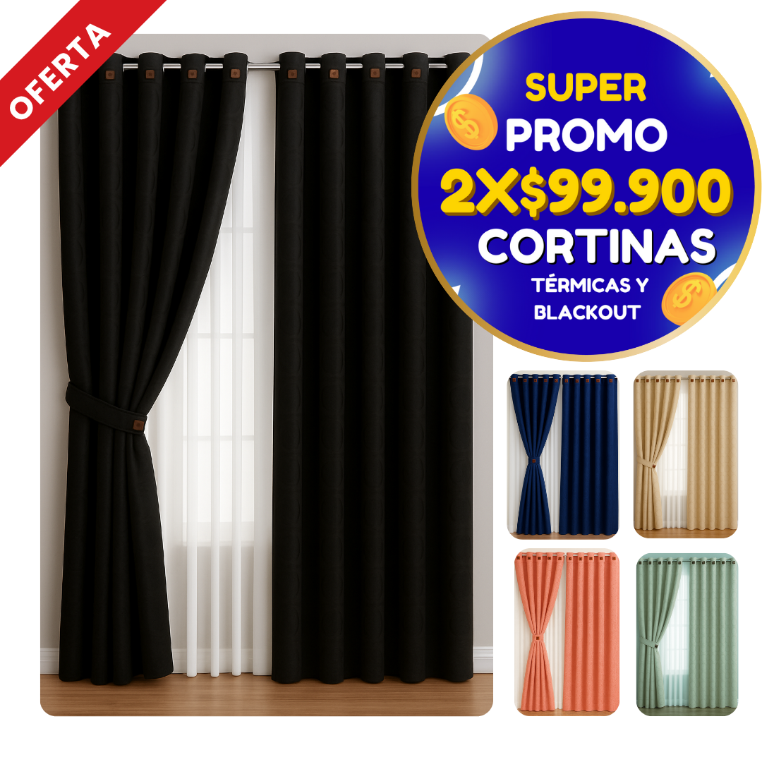 Cortinas Blackout x2 | Privacidad, estilo y oscuridad